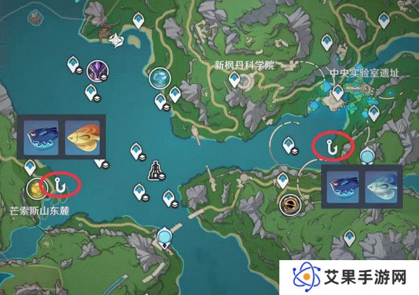 原神灰河渡手钓鱼地点分布图 灰河渡手精炼材料钓鱼点位攻略[多图]图片8